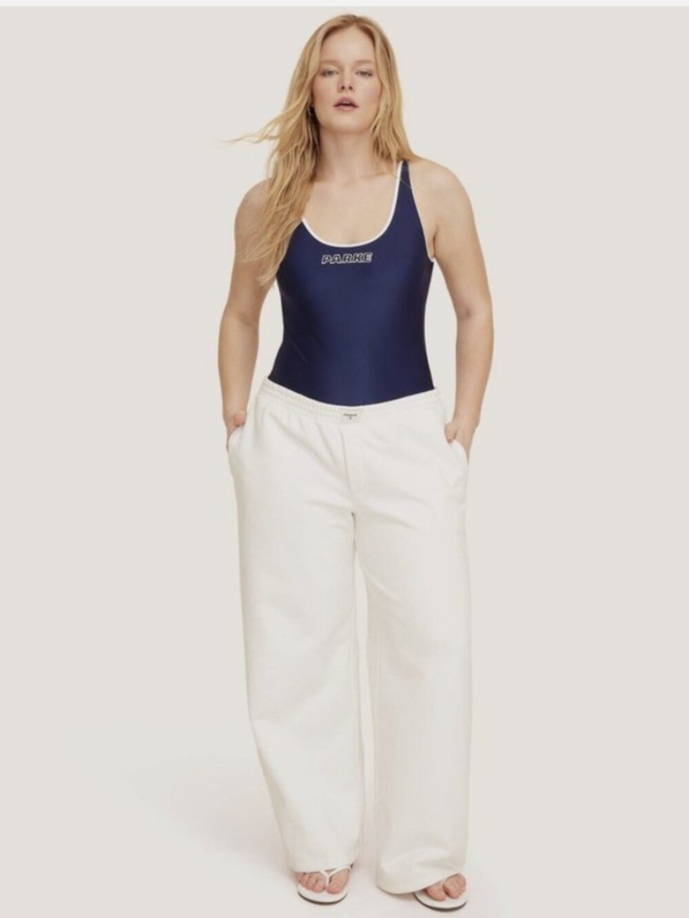 Women's High-Rise Boxer Sweatpants - Parke x Target Cream 2X